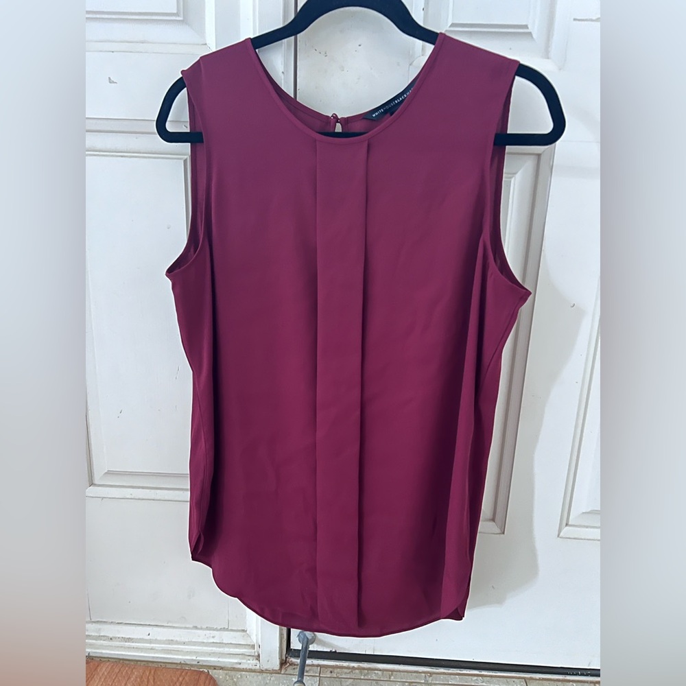 White House Black Market Burgundy Sleeveless Top